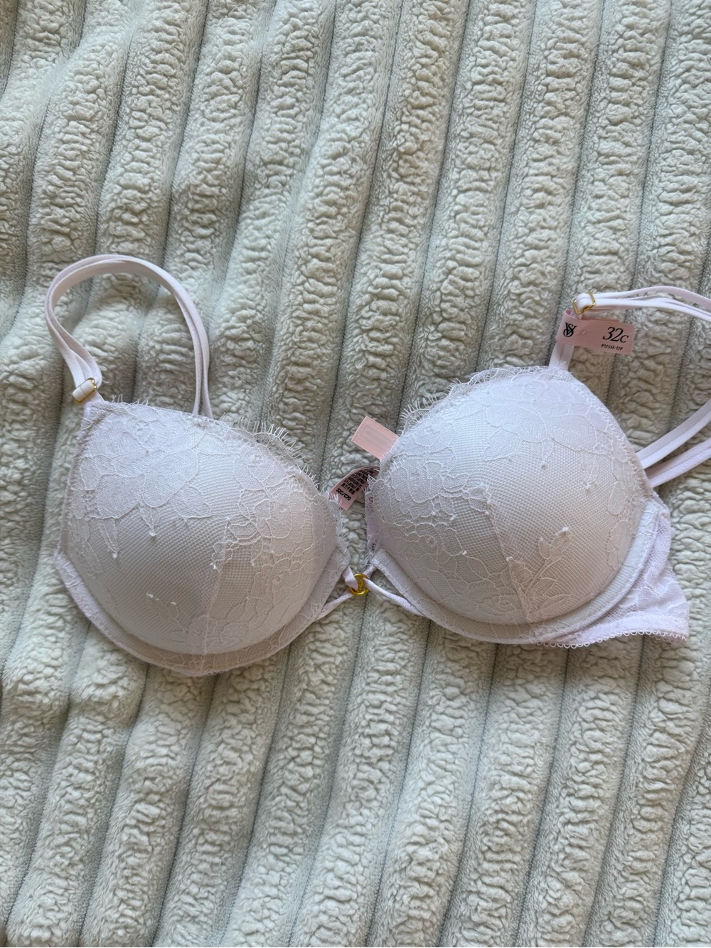 VS VERY SEXY Lace-Trim Push-Up Bra - White